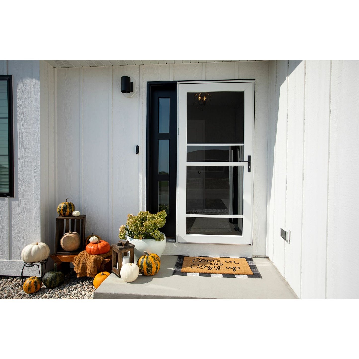 Platinum Retractable Screen Storm Door with Tempered Glass
