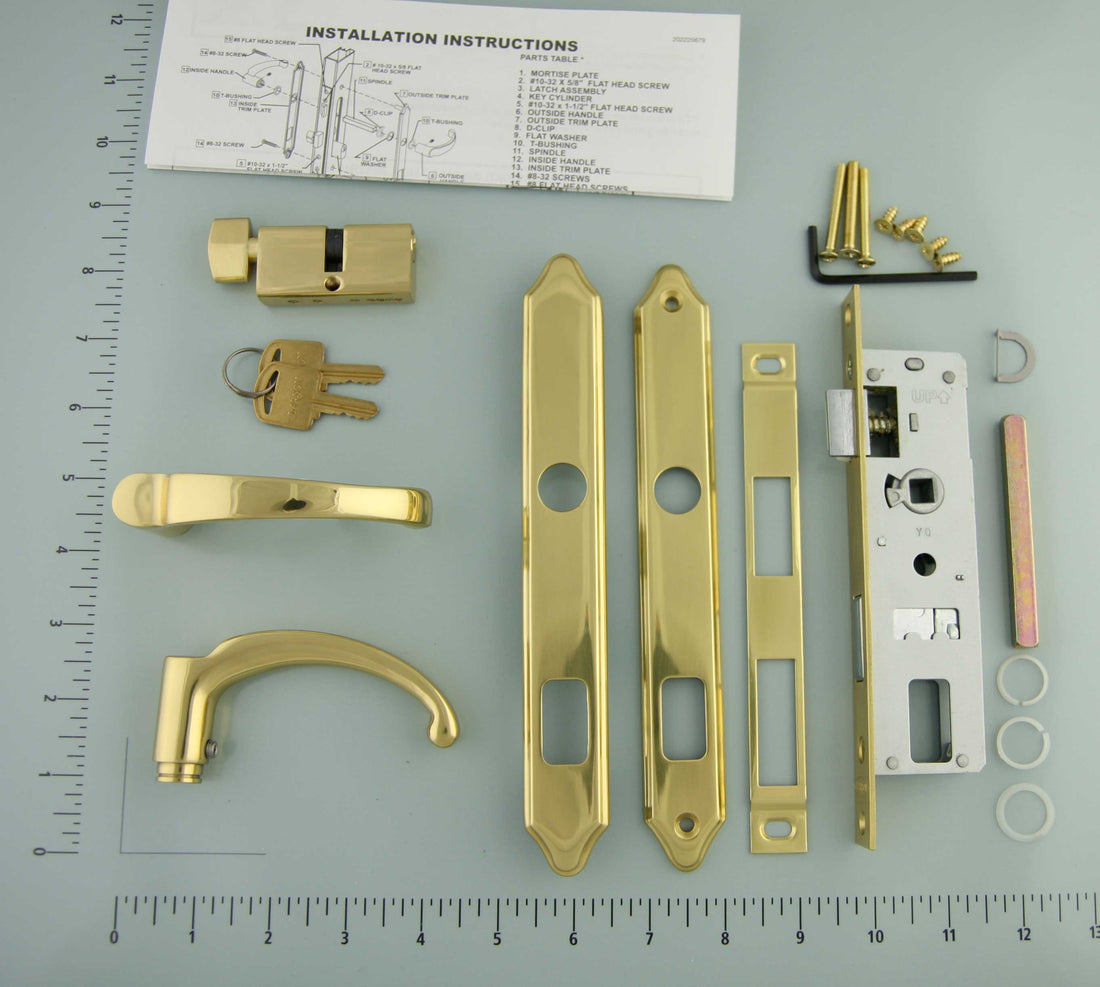 Mortise Hardware Kit With Key And Deadbolt For 1-1/4